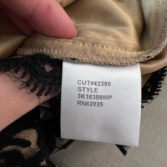 Tadashi Shoji Black Lace Nude Lined knee length Cocktail Party Sheath Dress 4P - Picture 12 of 14